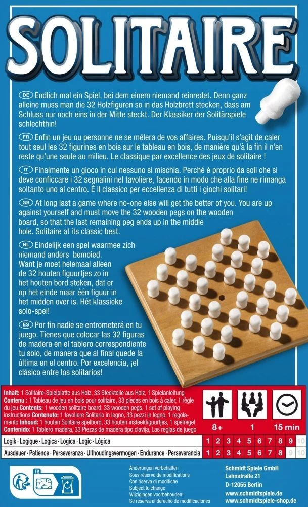 Solitaire, Reisespiel in der Metalldose