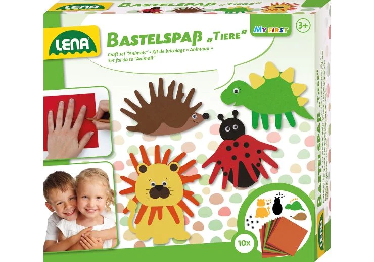 Bastelspaß Tiere mit Handschablone ab 3 Jahren