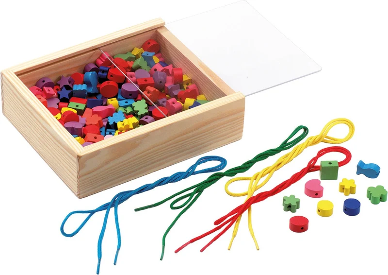 Holzperlen Holzkiste – Simm Spielwaren