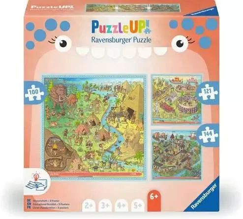 Kinderpuzzle ab 6 Jahren - Geschichte - Steinzeit, Altes Rom, Mittelalter