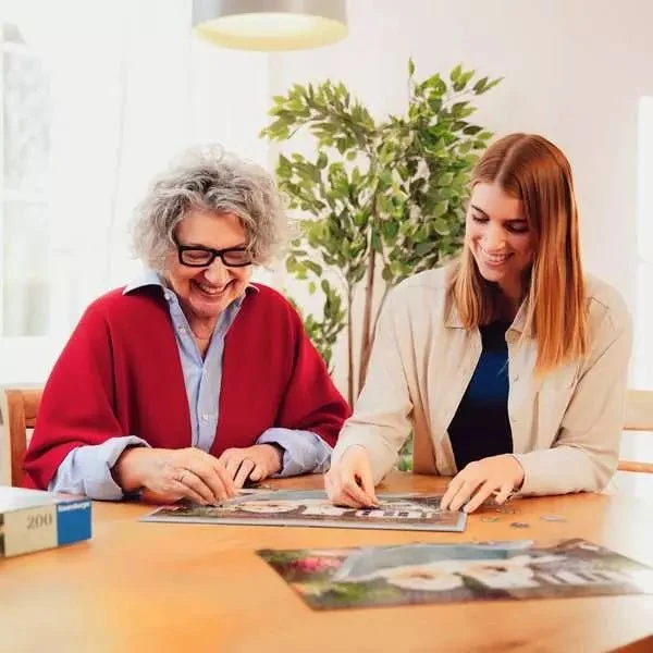 Puzzle 100 Teile - Blumenfenster