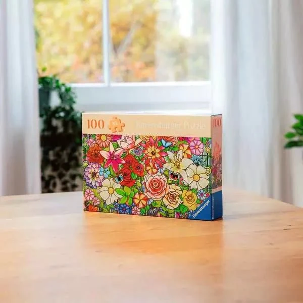 Puzzle 100 Teile - Blumenfenster