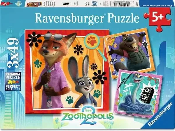 Ravensburger Puzzle Zootropolis – Auf neuer Mission 3×49 Teile