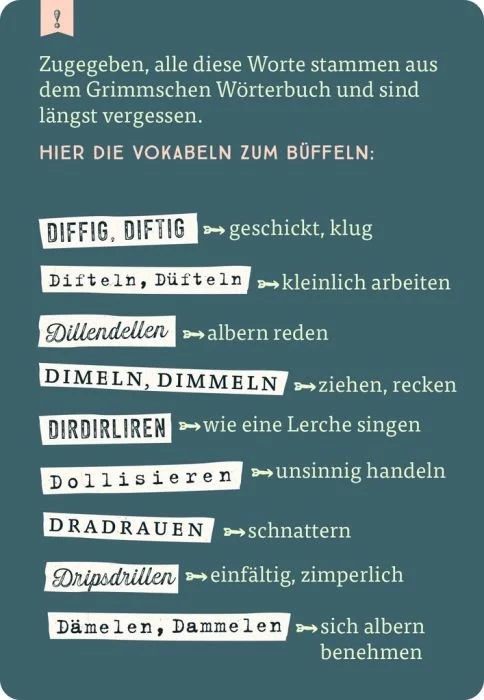 Das große Quiz der vergessenen Wörter