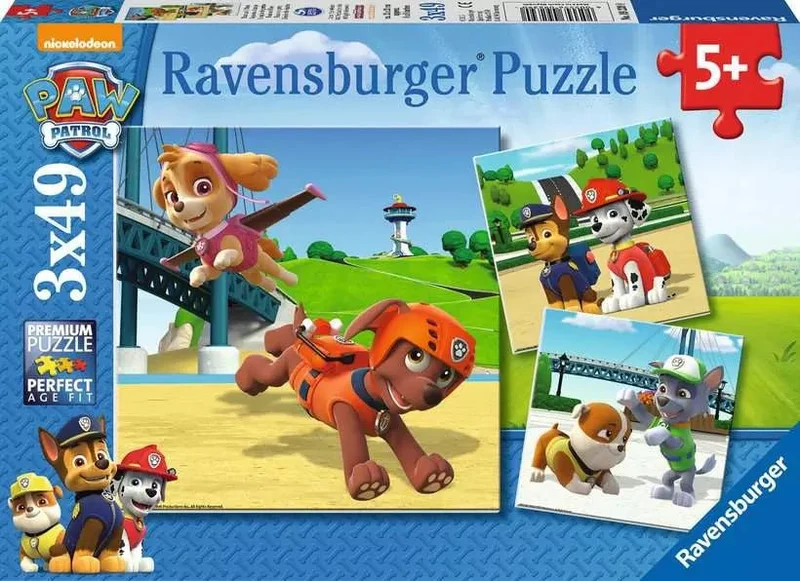 Paw Patrol Team auf 4 Pfoten – Ravensburger Kinderpuzzle 3x49 Teile