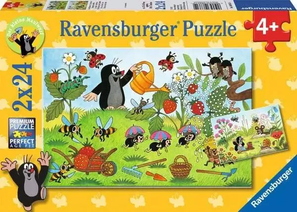 Puzzle ab 4 Jahren – Der kleine Maulwurf im Garten mit 2x24 Teilen