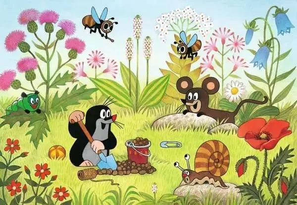 Puzzle ab 4 Jahren – Der kleine Maulwurf im Garten mit 2x24 Teilen