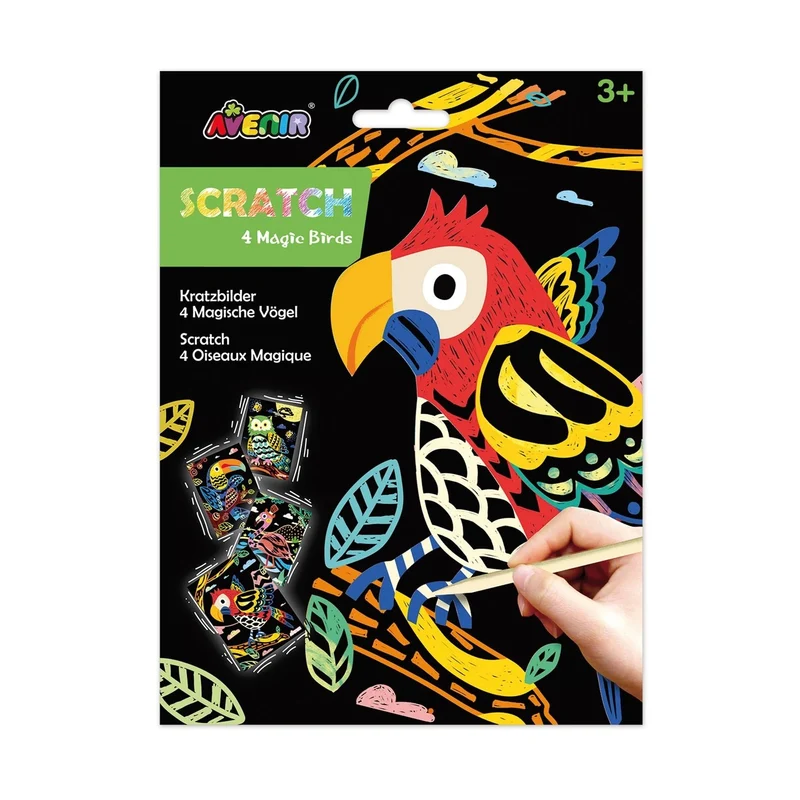Kratzbilder Vogel – Scratch-Art Set