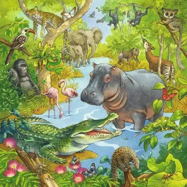 Kinderpuzzle 3x49 Teile Im Urwald ab 5 Jahren – Ravensburger