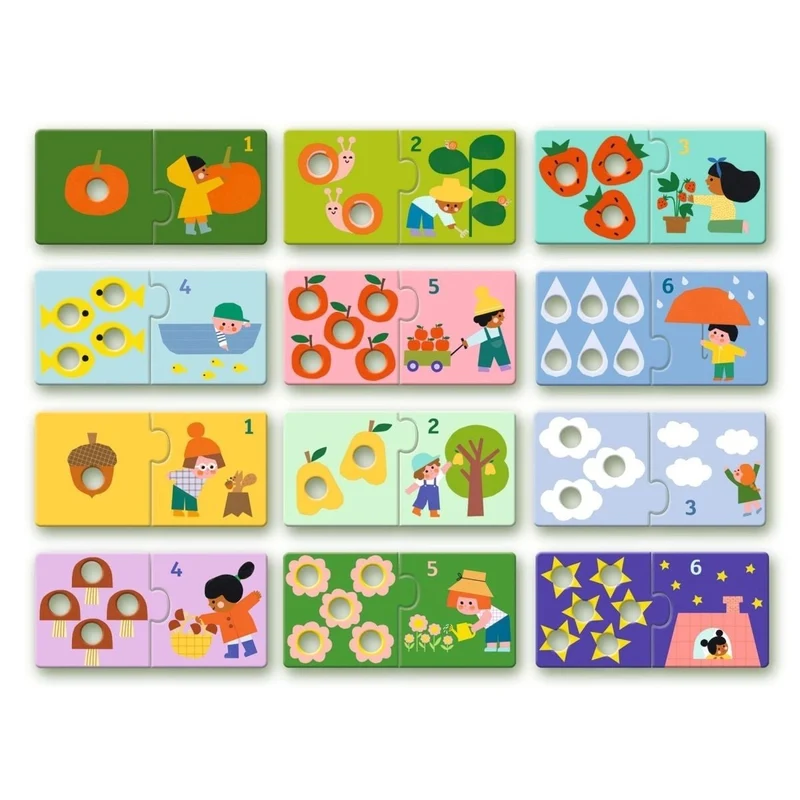 Djeco Puzzle Duo Erste Zahlen – Lernpuzzle mit Fühlfunktion zum Zählenlernen