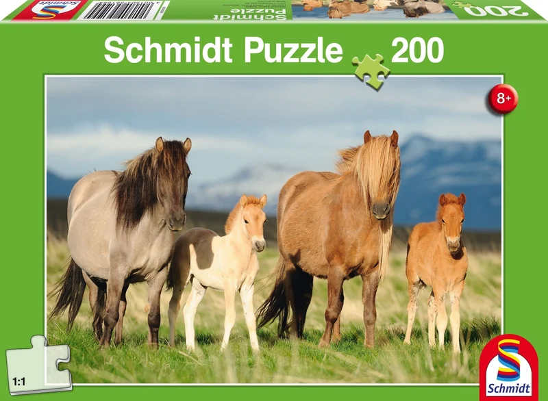 Pferdefamilie, 200 Teile Kinderpuzzle