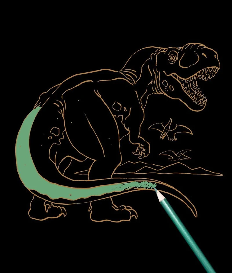 Metallic-Malblock T-Rex World – Malbuch ab 8 Jahren – Coppenrath