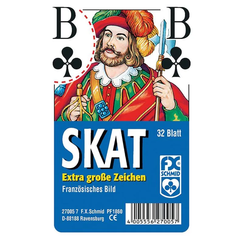 Skat Kartenspiel Senioren – französisches Bild mit extra großen Zeichen