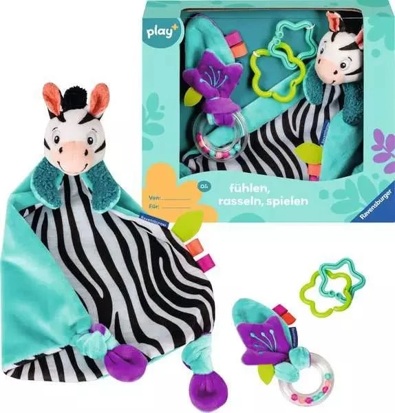 Play+ Fühlen, rasseln, spielen (Geschenk-Set: Zebra)