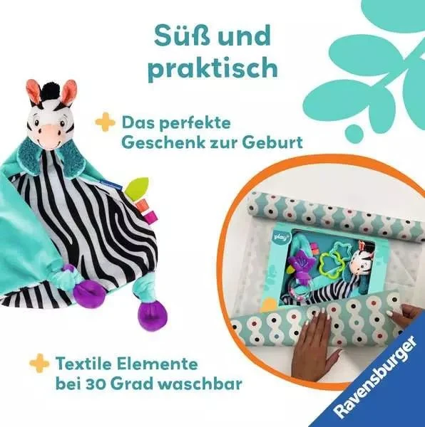 Play+ Fühlen, rasseln, spielen (Geschenk-Set: Zebra)