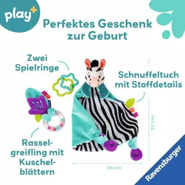 Play+ Fühlen, rasseln, spielen (Geschenk-Set: Zebra)