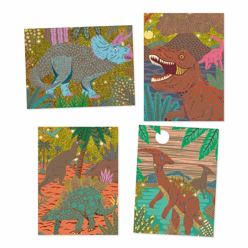 Kratzbilder: Dinosaurier