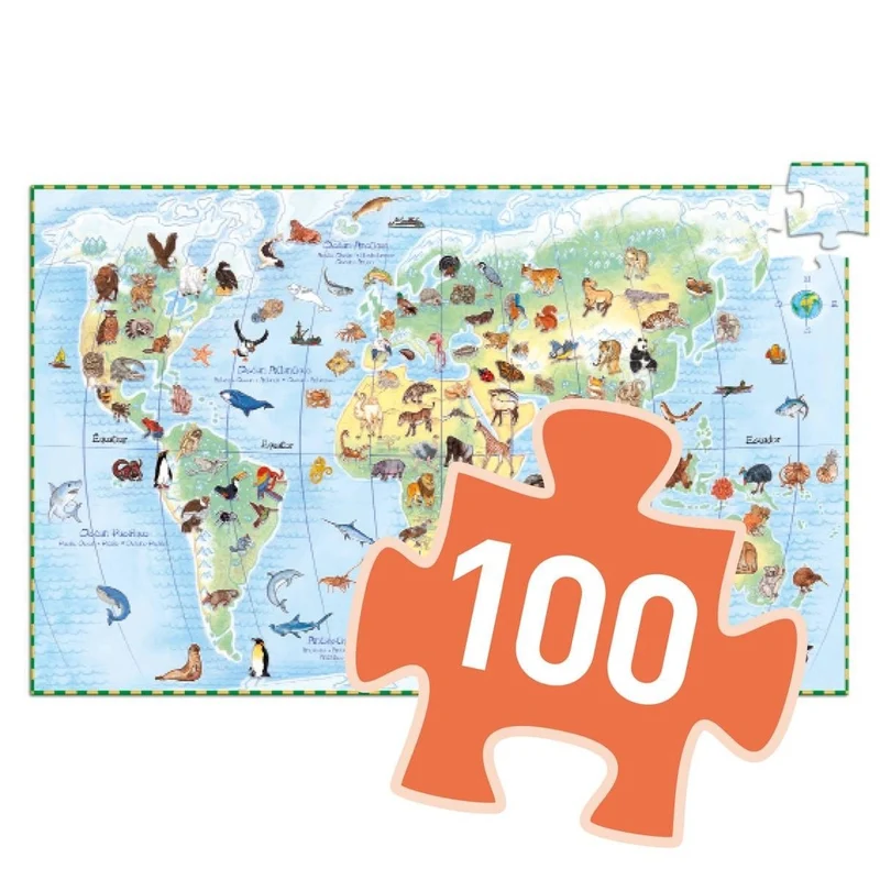 Wimmelpuzzle: Tiere der Erde - 100 Teile