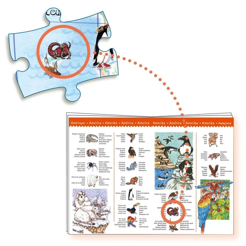 Wimmelpuzzle: Tiere der Erde - 100 Teile