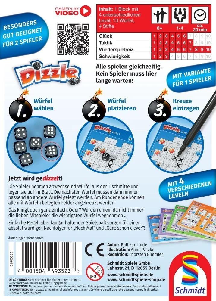 Dizzle, Würfelspiel