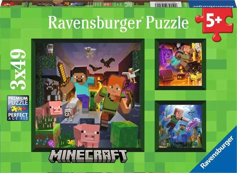 Kinderpuzzle ab 5 Jahren - Minecraft Biomes - 49 Teile