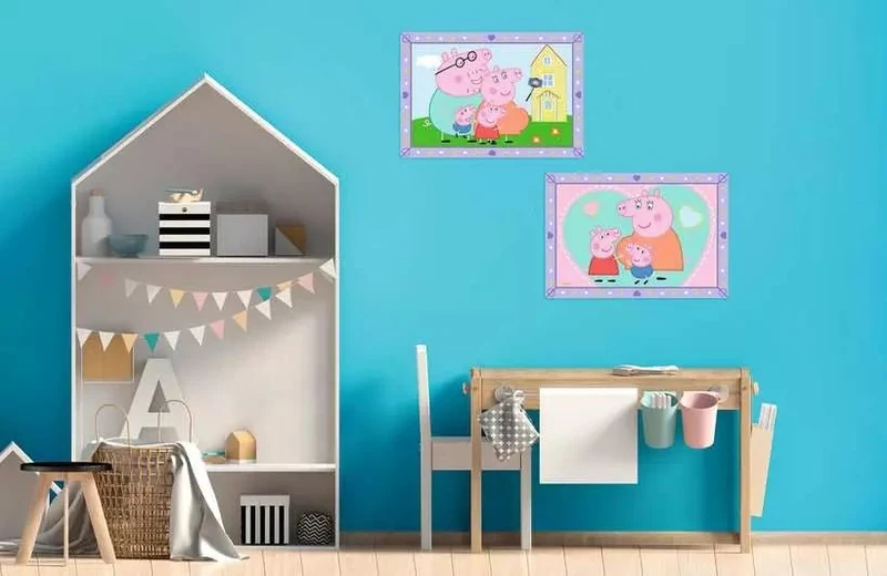 CreArt Peppa's Familie - Malen nach Zahlen für Kinder ab 5 Jahren