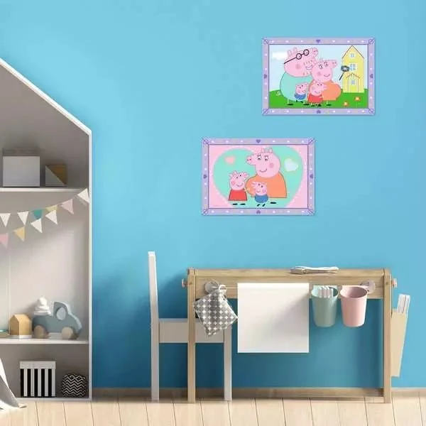 CreArt Peppa's Familie - Malen nach Zahlen für Kinder ab 5 Jahren