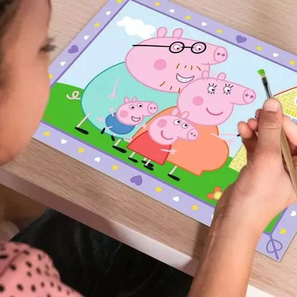 CreArt Peppa's Familie - Malen nach Zahlen für Kinder ab 5 Jahren