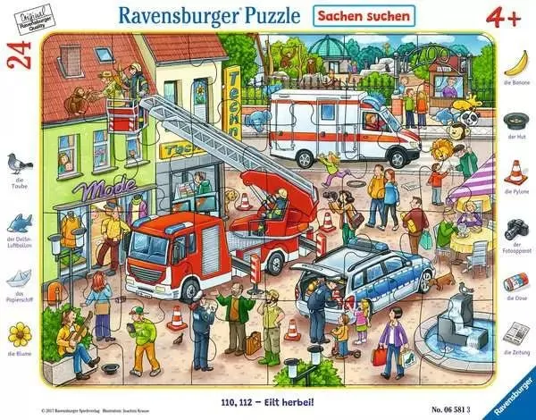 Kinderpuzzle ab 4 Jahren - 110, 112 - Eilt herbei!