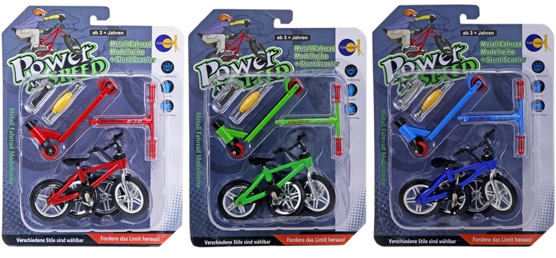 Fingerbike + Stunt Scooter – Metall Die-Cast Trick-Set