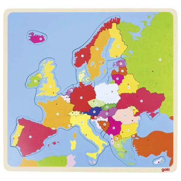 Puzzle Europa aus Holz mit 35 Teilen
