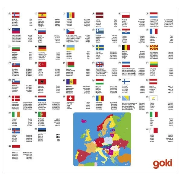 Puzzle Europa aus Holz mit 35 Teilen