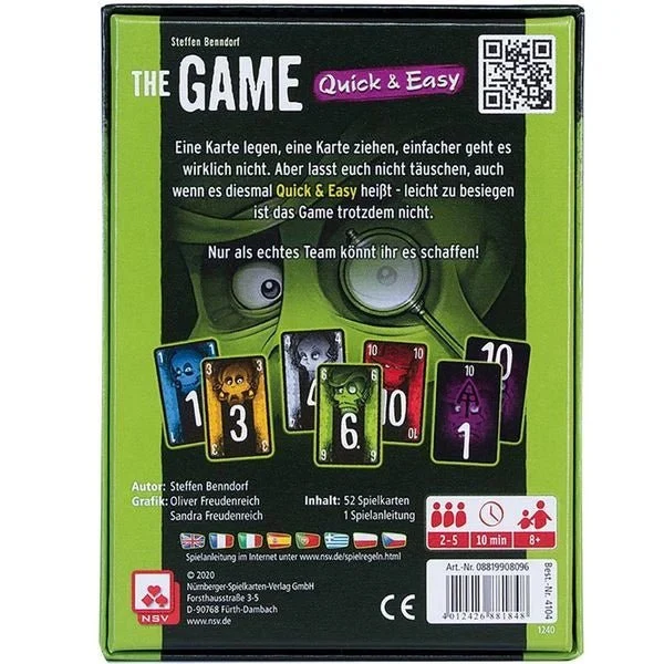 Kartenspiel The Game Quick & Easy ab 8 Jahren