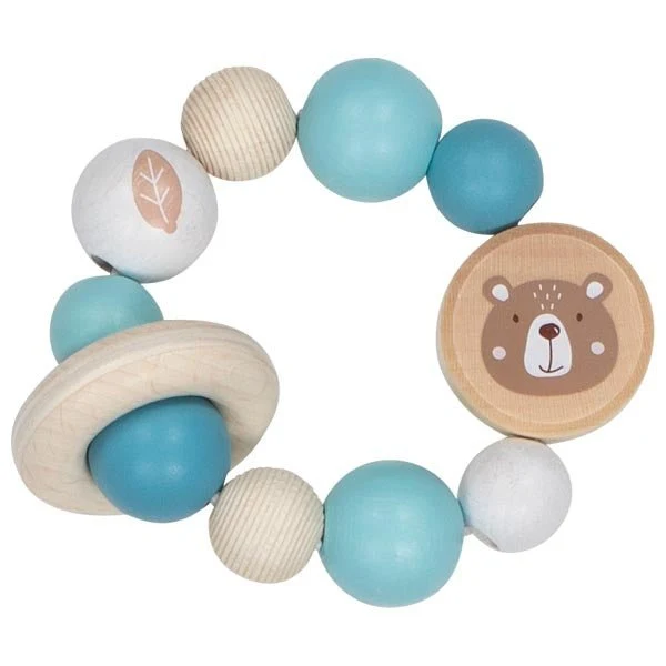 Goki Greifling Elastik Bär aus Holz für Babys ab 0 Monaten