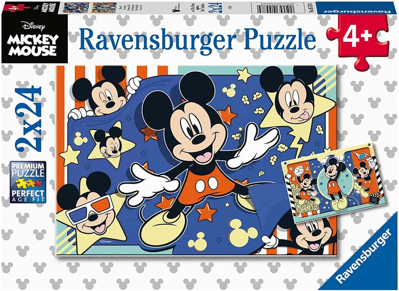 Micky Maus Film ab Kinderpuzzle 2x24 Teile – Ravensburger