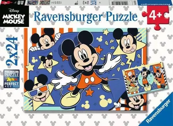 Micky Maus Film ab Kinderpuzzle 2x24 Teile – Ravensburger