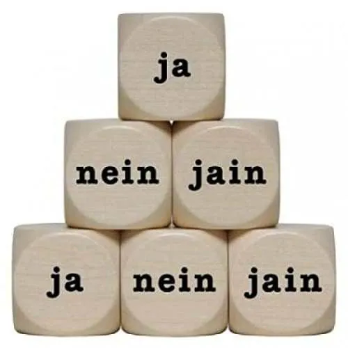 Holzwürfel - "ja-nein-jain" 30 mm