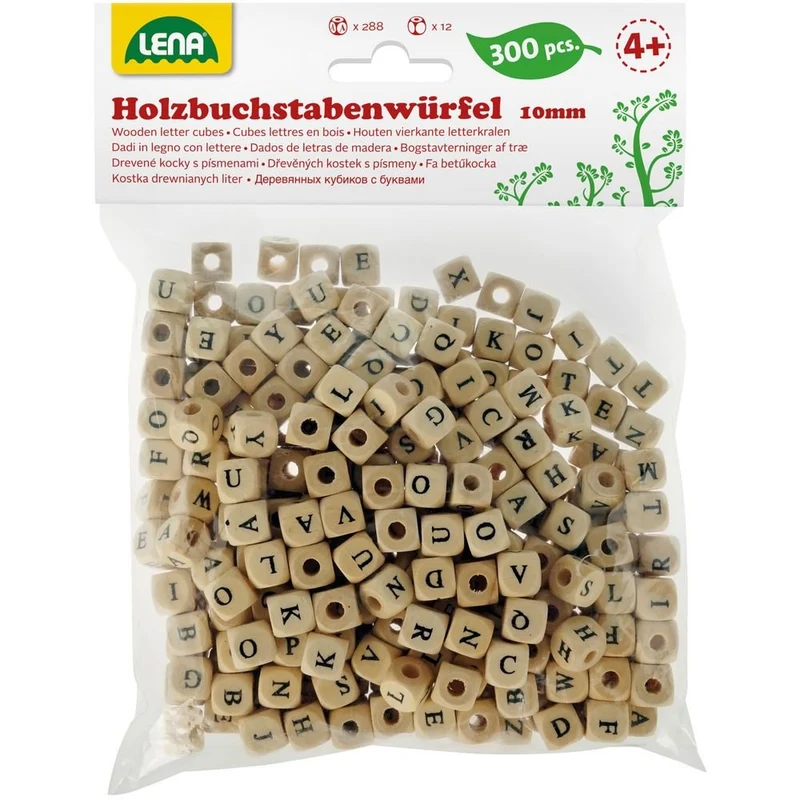 Holzbuchstabenwürfel natur 300 Stück – LENA