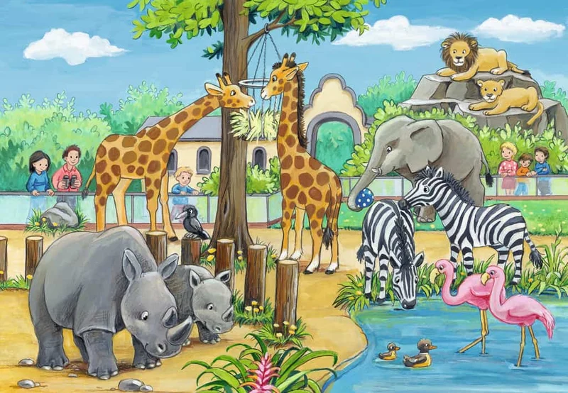 Willkommen im Zoo Kinderpuzzle – Ravensburger 2x24 Teile