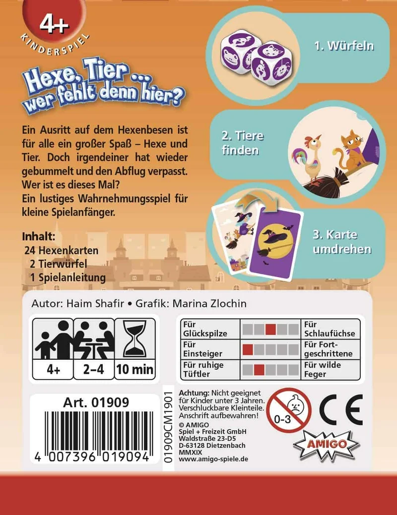 Hexe, Tier … wer fehlt denn hier? – Würfel- und Suchspiel