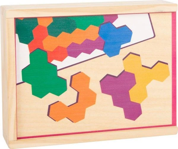 Lernspiel Hexagon Steckpuzzle, Holz