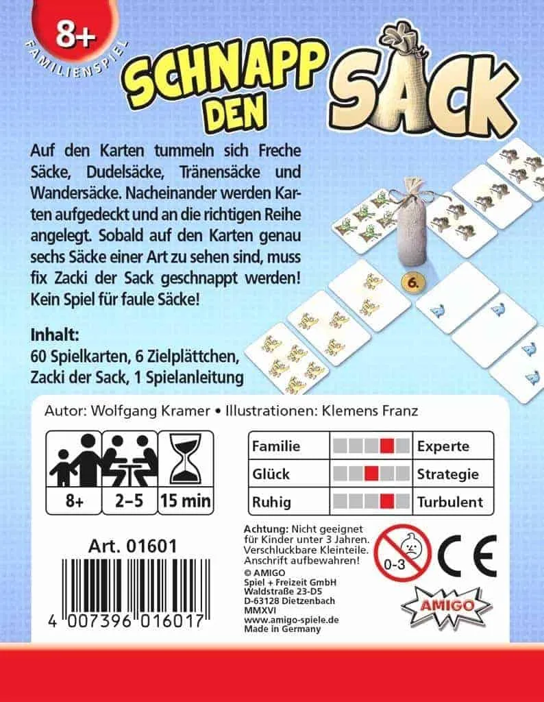 Schnapp den Sack Kartenspiel – Schnelles Reaktionsspiel