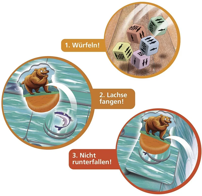 Grizzly Familienspiel – Turbulentes Brettspiel mit Lachsjagd