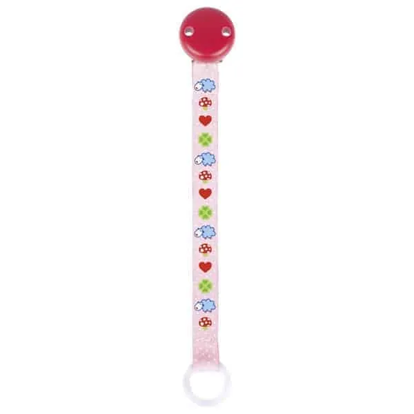 Schnullerkette Schaf rosa