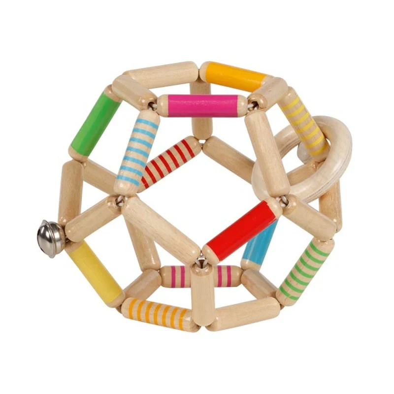Goki Greifling Elastik Ball gestreift aus Holz